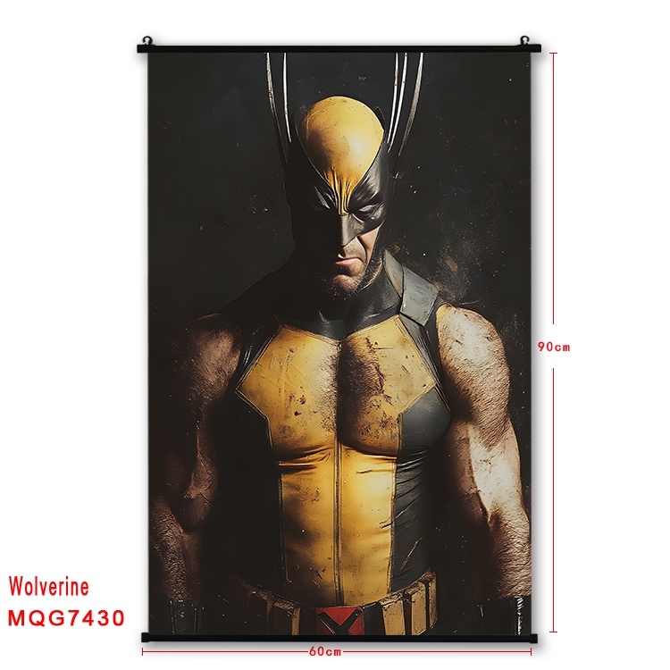 Wolverine Anime black Plastic rod Cloth painting Wall Scroll 60X90CM MQG7430