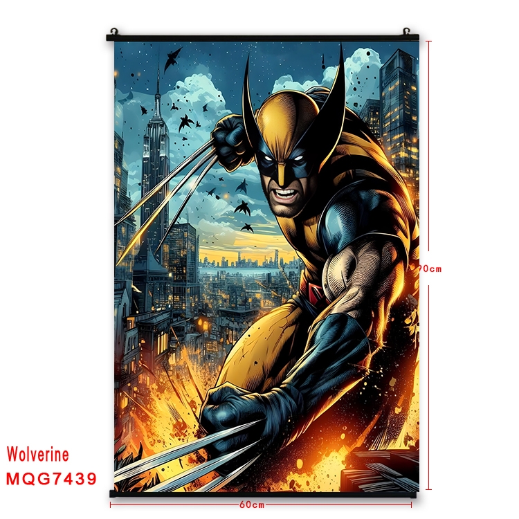 Wolverine Anime black Plastic rod Cloth painting Wall Scroll 60X90CM  MQG7439