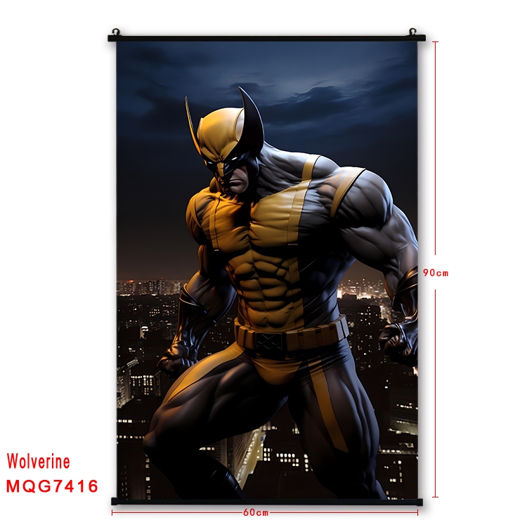 Wolverine Anime black Plastic rod Cloth painting Wall Scroll 60X90CM MQG7416