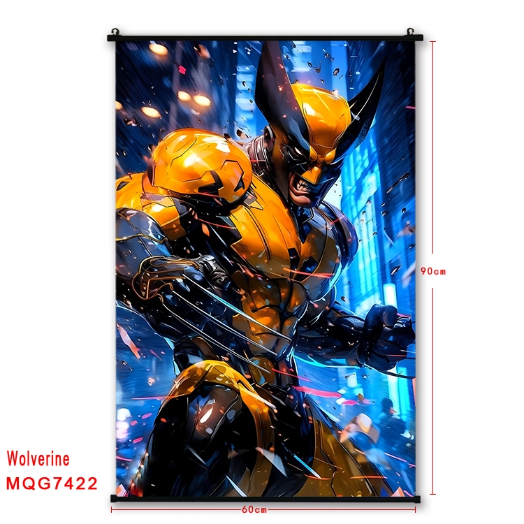 Wolverine Anime black Plastic rod Cloth painting Wall Scroll 60X90CM   MQG7422