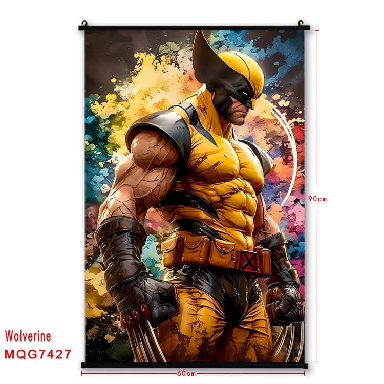 Wolverine Anime black Plastic rod Cloth painting Wall Scroll 60X90CM MQG7427