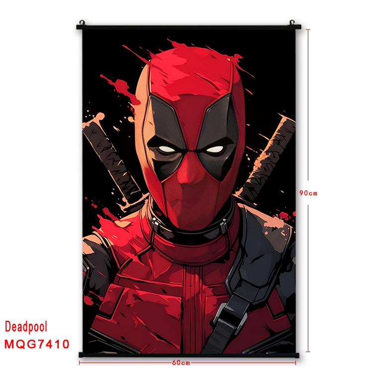 Deadpool Anime black Plastic rod Cloth painting Wall Scroll 60X90CM   MQG7410