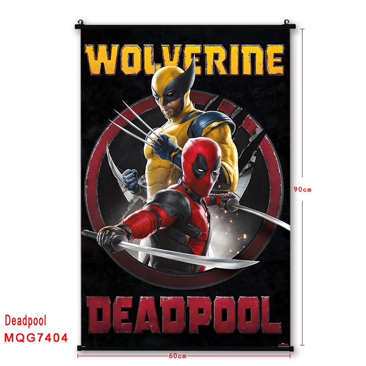 Deadpool Anime black Plastic rod Cloth painting Wall Scroll 60X90CM  MQG7404