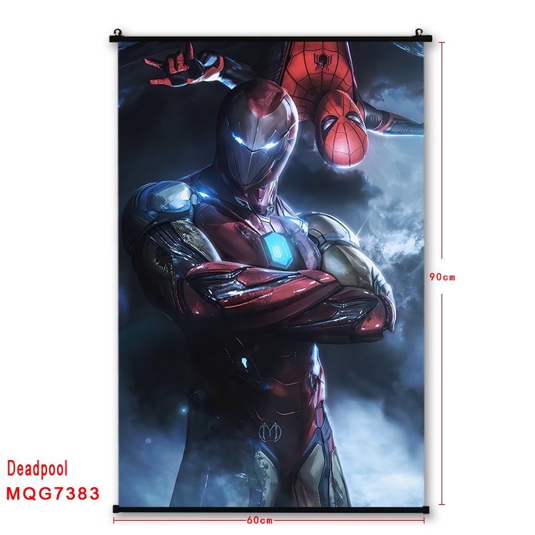 Deadpool Anime black Plastic rod Cloth painting Wall Scroll 60X90CM   MQG7383