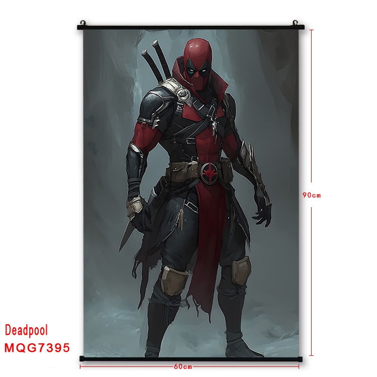 Deadpool Anime black Plastic rod Cloth painting Wall Scroll 60X90CM   MQG7395