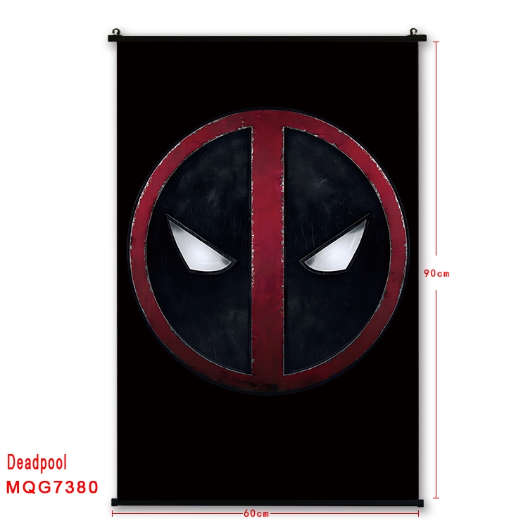 Deadpool Anime black Plastic rod Cloth painting Wall Scroll 60X90CM   MQG7380