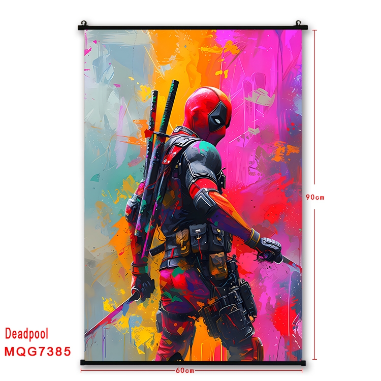 Deadpool Anime black Plastic rod Cloth painting Wall Scroll 60X90CM Anime black Plastic rod Cloth painting Wall Scroll 6