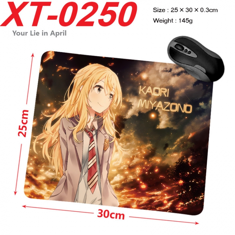 Your Lie in April  Anime peripheral new lock edge mouse pad 25X30cm  xt-0250