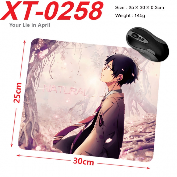 Your Lie in April  Anime peripheral new lock edge mouse pad 25X30cm  xt-0258