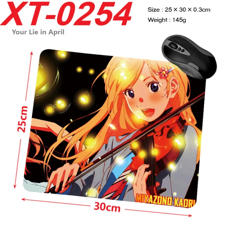 Your Lie in April  Anime peripheral new lock edge mouse pad 25X30cm xt-0254