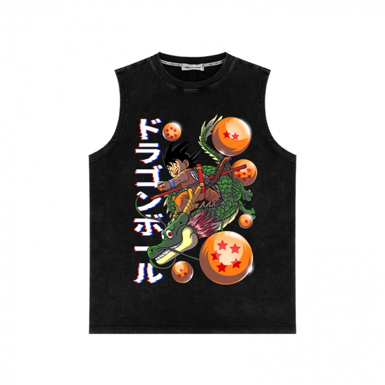 DRAGON BALL Anime peripheral washed vest direct spray process 290g from S to 2XL