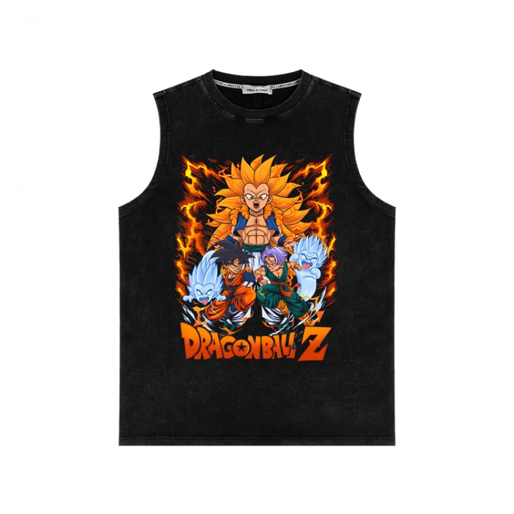 DRAGON BALL Anime peripheral washed vest direct spray process 290g from S to 2XL