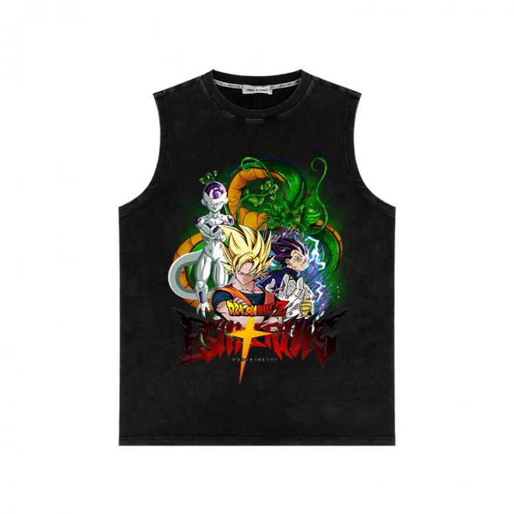 DRAGON BALL Anime peripheral washed vest direct spray process 290g from S to 2XL