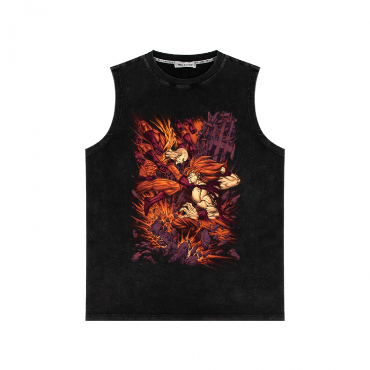 DRAGON BALL Anime peripheral washed vest direct spray process 290g from S to 2XL