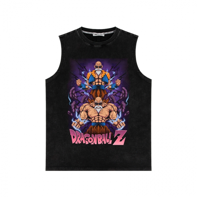 DRAGON BALL Anime peripheral washed vest direct spray process 290g from S to 2XL