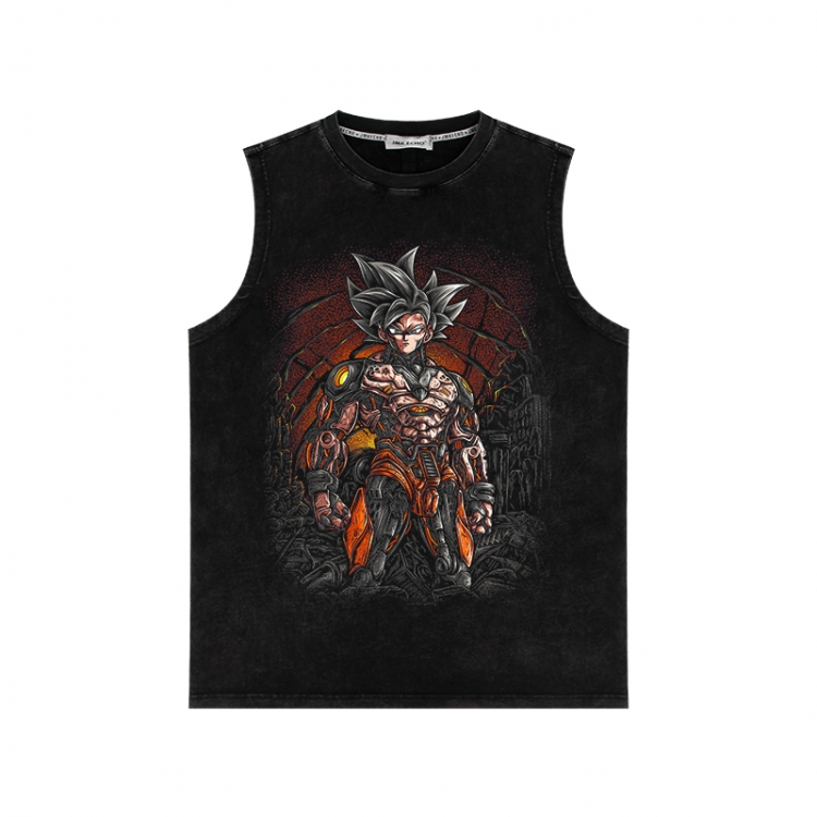 DRAGON BALL Anime peripheral washed vest direct spray process 290g from S to 2XL