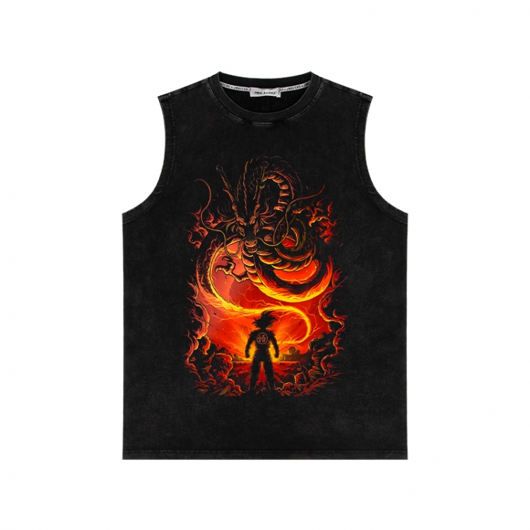 DRAGON BALL Anime peripheral washed vest direct spray process 290g from S to 2XL