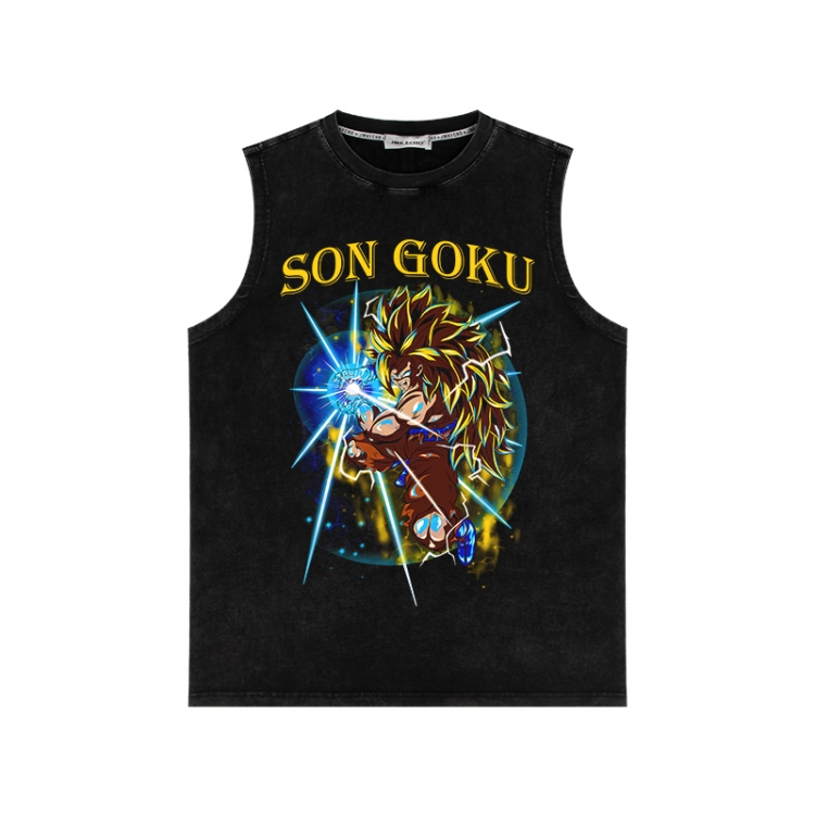 DRAGON BALL Anime peripheral washed vest direct spray process 290g from S to 2XL