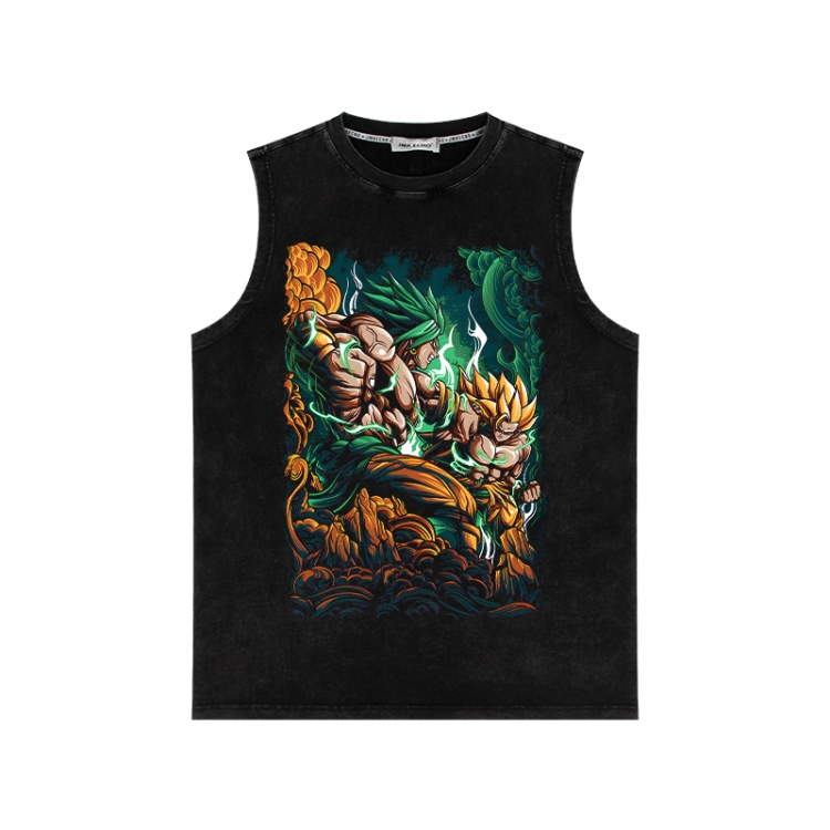 DRAGON BALL Anime peripheral washed vest direct spray process 290g from S to 2XL