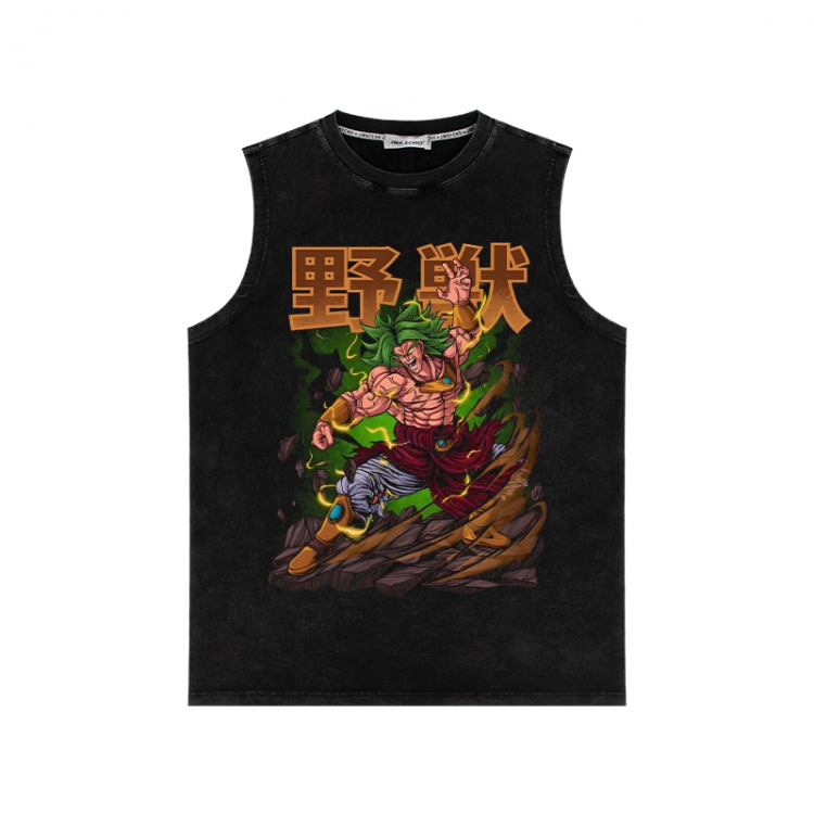 DRAGON BALL Anime peripheral washed vest direct spray process 290g from S to 2XL