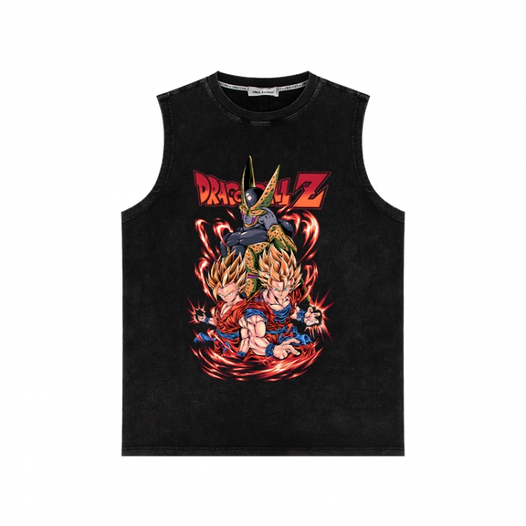 DRAGON BALL Anime peripheral washed vest direct spray process 290g from S to 2XL