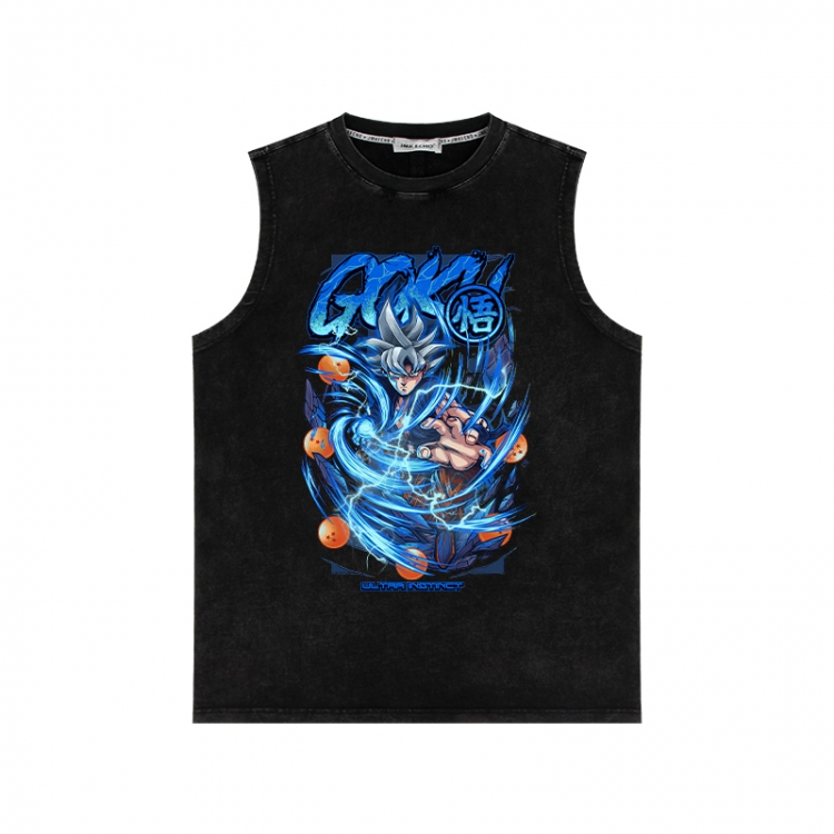 DRAGON BALL Anime peripheral washed vest direct spray process 290g from S to 2XL