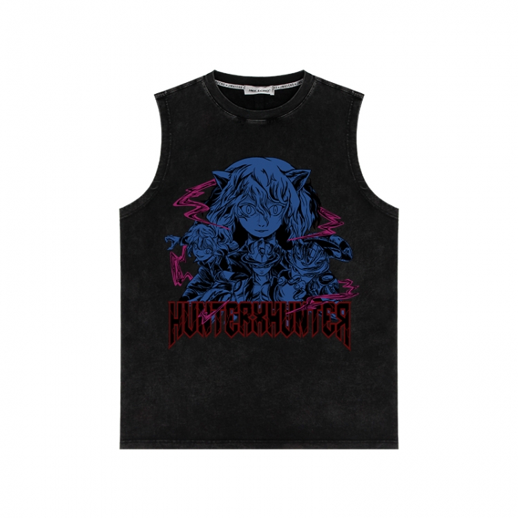 HunterXHunter Anime peripheral washed vest direct spray process 290g from S to 2XL