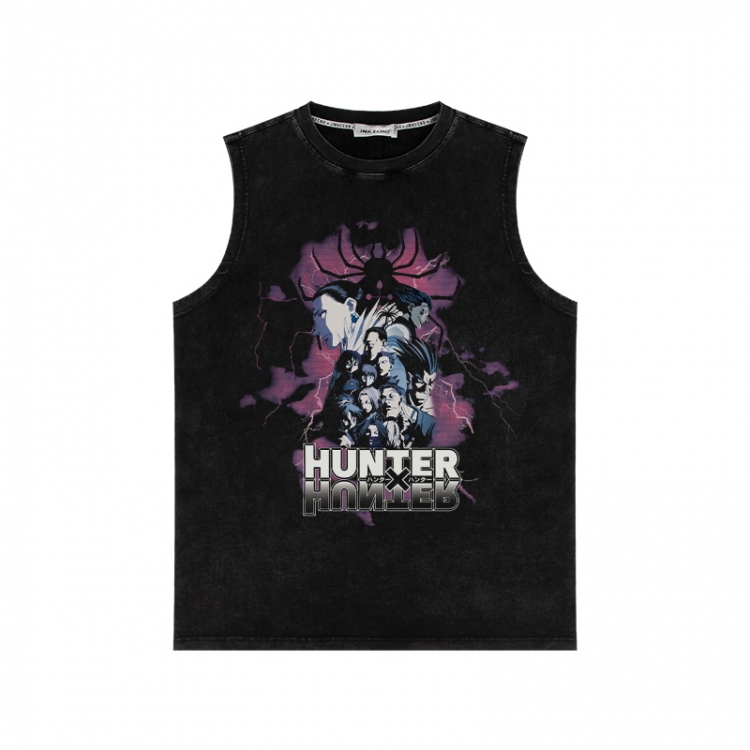 HunterXHunter Anime peripheral washed vest direct spray process 290g from S to 2XL