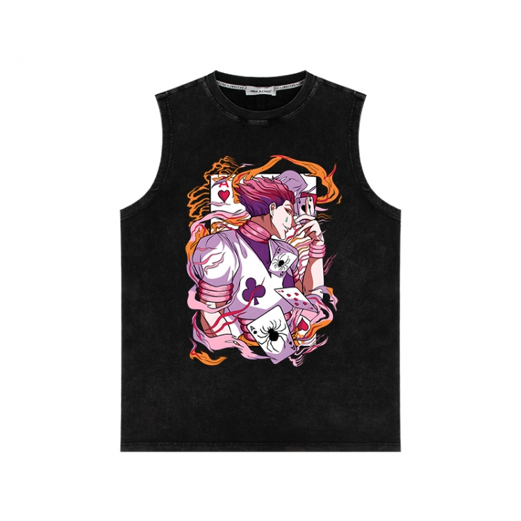 HunterXHunter Anime peripheral washed vest direct spray process 290g from S to 2XL