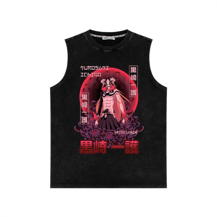 Bleach Anime peripheral washed vest direct spray process 290g from S to 2XL