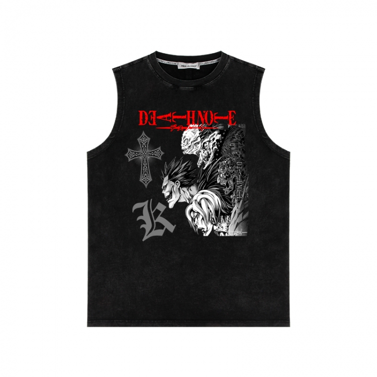 Death note Anime peripheral washed vest direct spray process 290g from S to 2XL