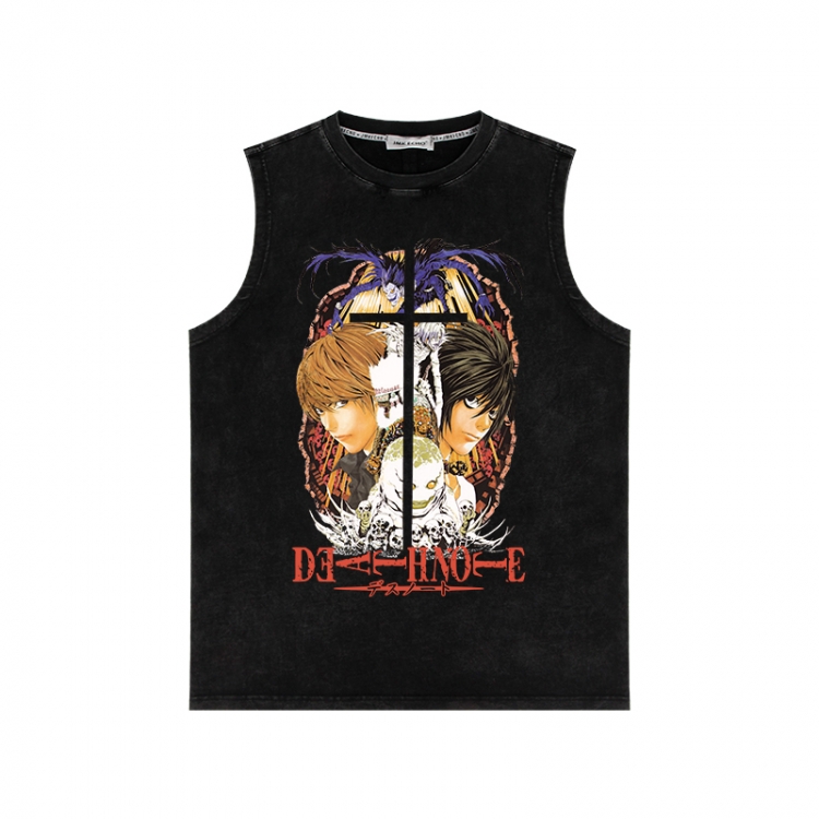 Death note Anime peripheral washed vest direct spray process 290g from S to 2XL