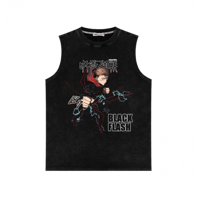 Jujutsu Kaisen Anime peripheral washed vest direct spray process 290g from S to 2XL