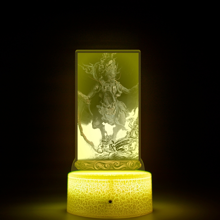 Black Myth Acrylic Night Light 16 Color-changing USB Interface Box Set 19X7X4CM white base