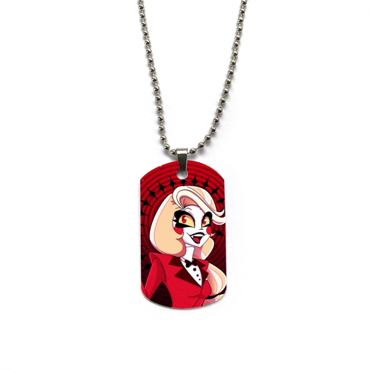 Hazbin Hotel Anime double-sided full color printed military brand necklace price for 5 pcs