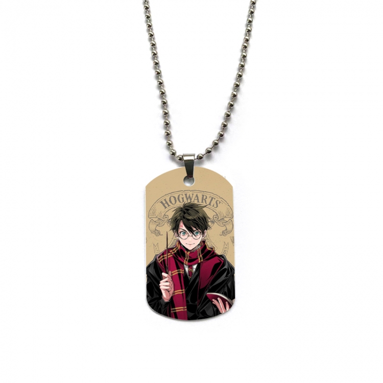 Harry Potter Anime double-sided full color printed military brand necklace price for 5 pcs