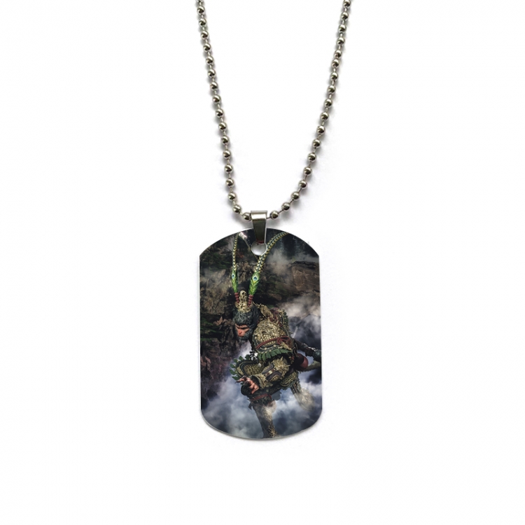 Black Myth Anime double-sided full color printed military brand necklace price for 5 pcs