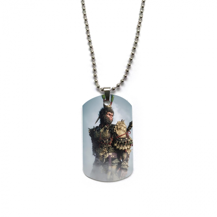 Black Myth Anime double-sided full color printed military brand necklace price for 5 pcs