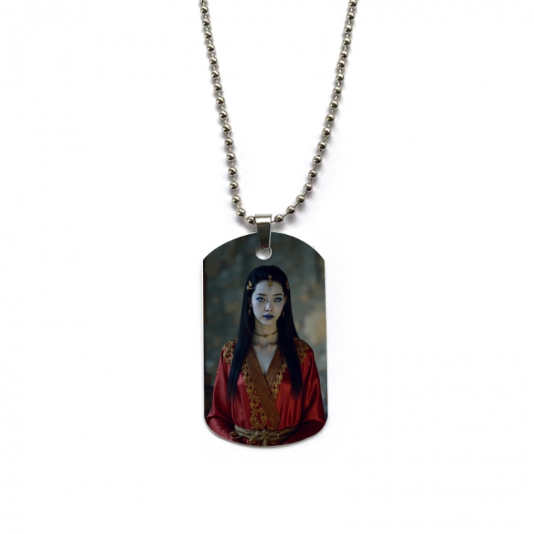 Black Myth Anime double-sided full color printed military brand necklace price for 5 pcs