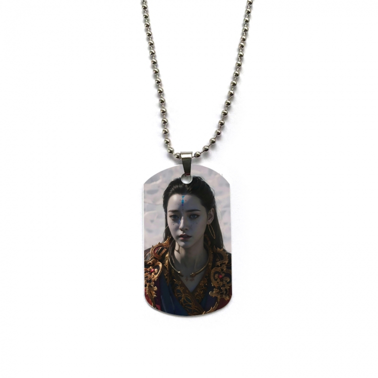 Black Myth Anime double-sided full color printed military brand necklace price for 5 pcs