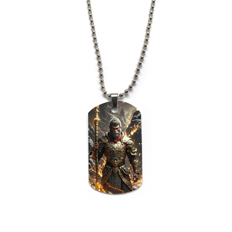 Black Myth Anime double-sided full color printed military brand necklace price for 5 pcs