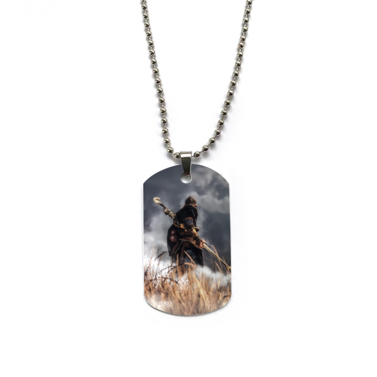 Black Myth Anime double-sided full color printed military brand necklace price for 5 pcs