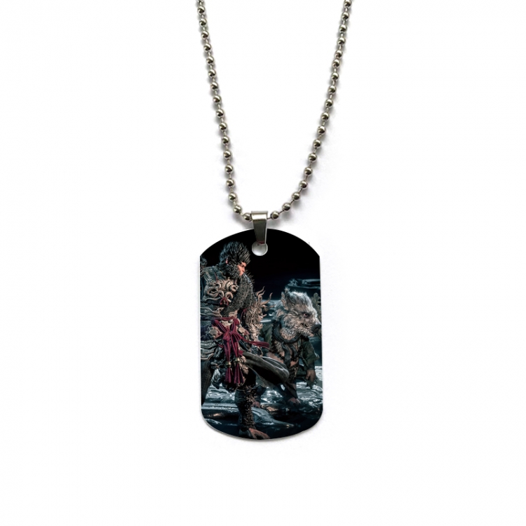 Black Myth Anime double-sided full color printed military brand necklace price for 5 pcs