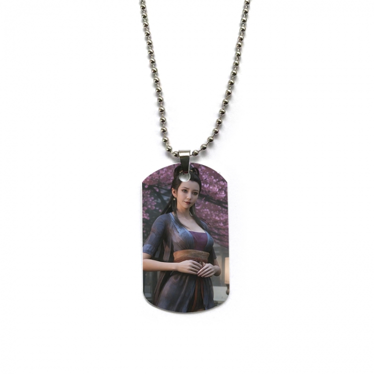 Black Myth Anime double-sided full color printed military brand necklace price for 5 pcs