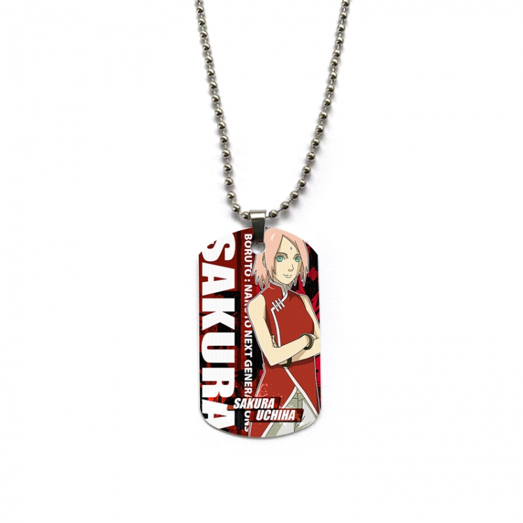 Naruto Anime double-sided full color printed military brand necklace price for 5 pcs