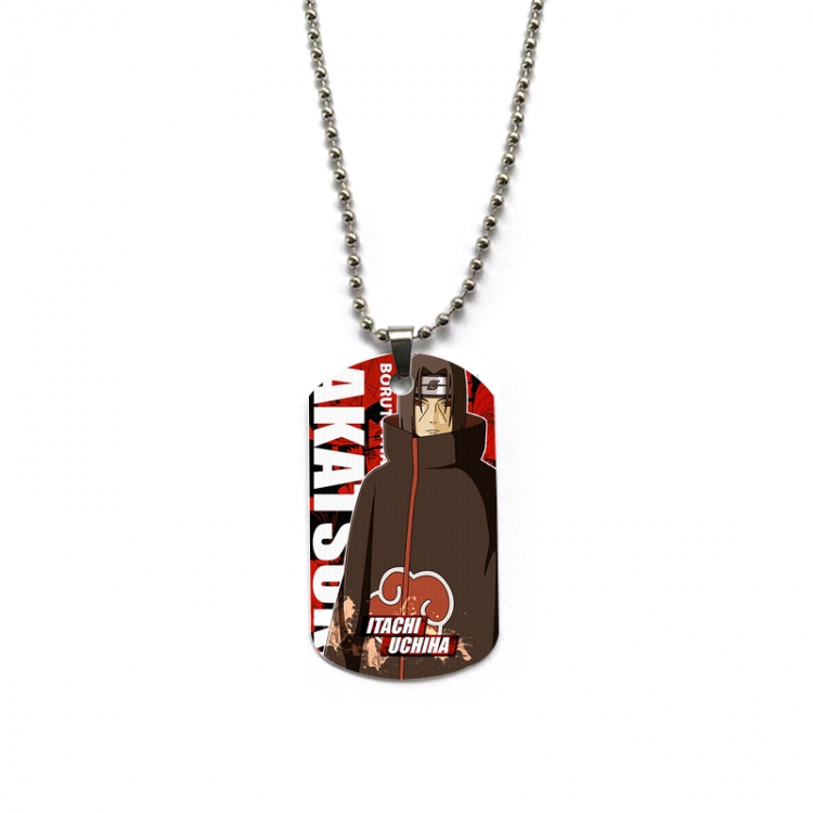 Naruto Anime double-sided full color printed military brand necklace price for 5 pcs