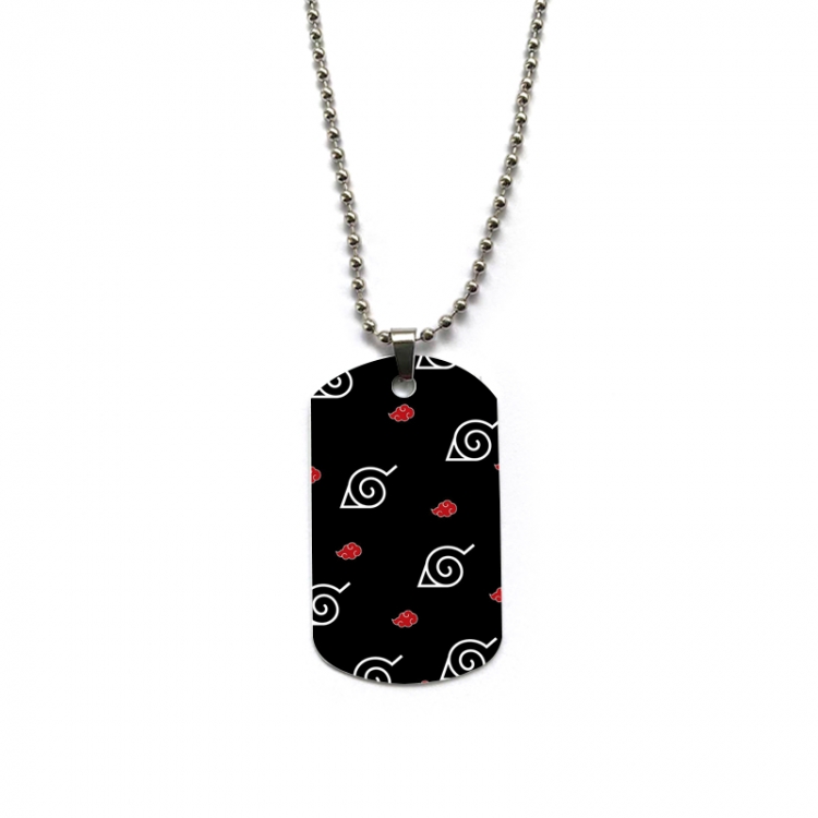 Naruto Anime double-sided full color printed military brand necklace price for 5 pcs