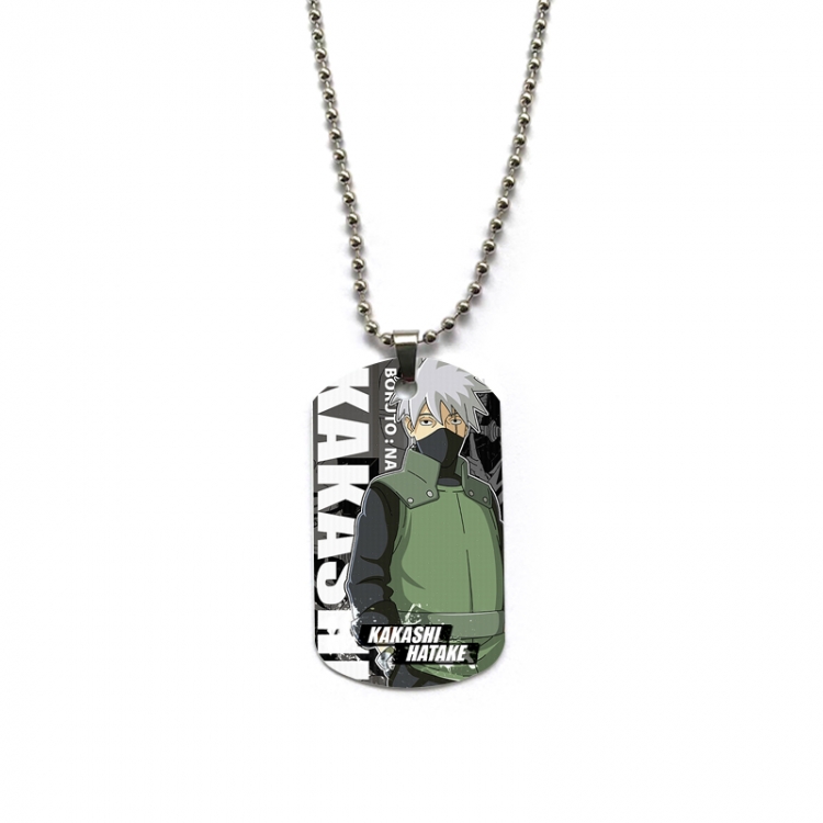 Naruto Anime double-sided full color printed military brand necklace price for 5 pcs