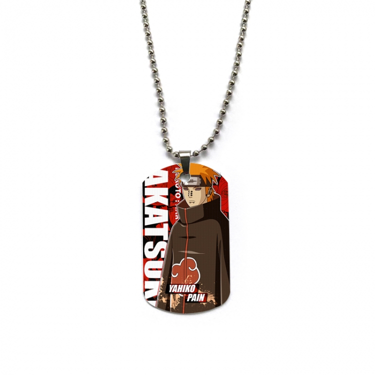 Naruto Anime double-sided full color printed military brand necklace price for 5 pcs