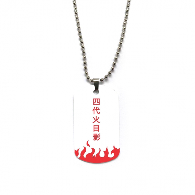 Naruto Anime double-sided full color printed military brand necklace price for 5 pcs